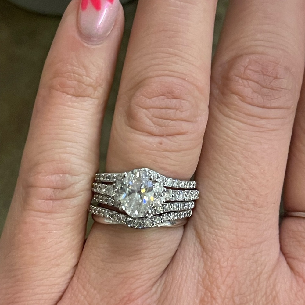 Silver Multi-Band Diamond Ring Set